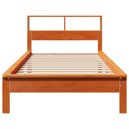 vidaXL Bookcase Bed without Mattress Wax Brown 90x190 cm Single Solid Wood Pine
