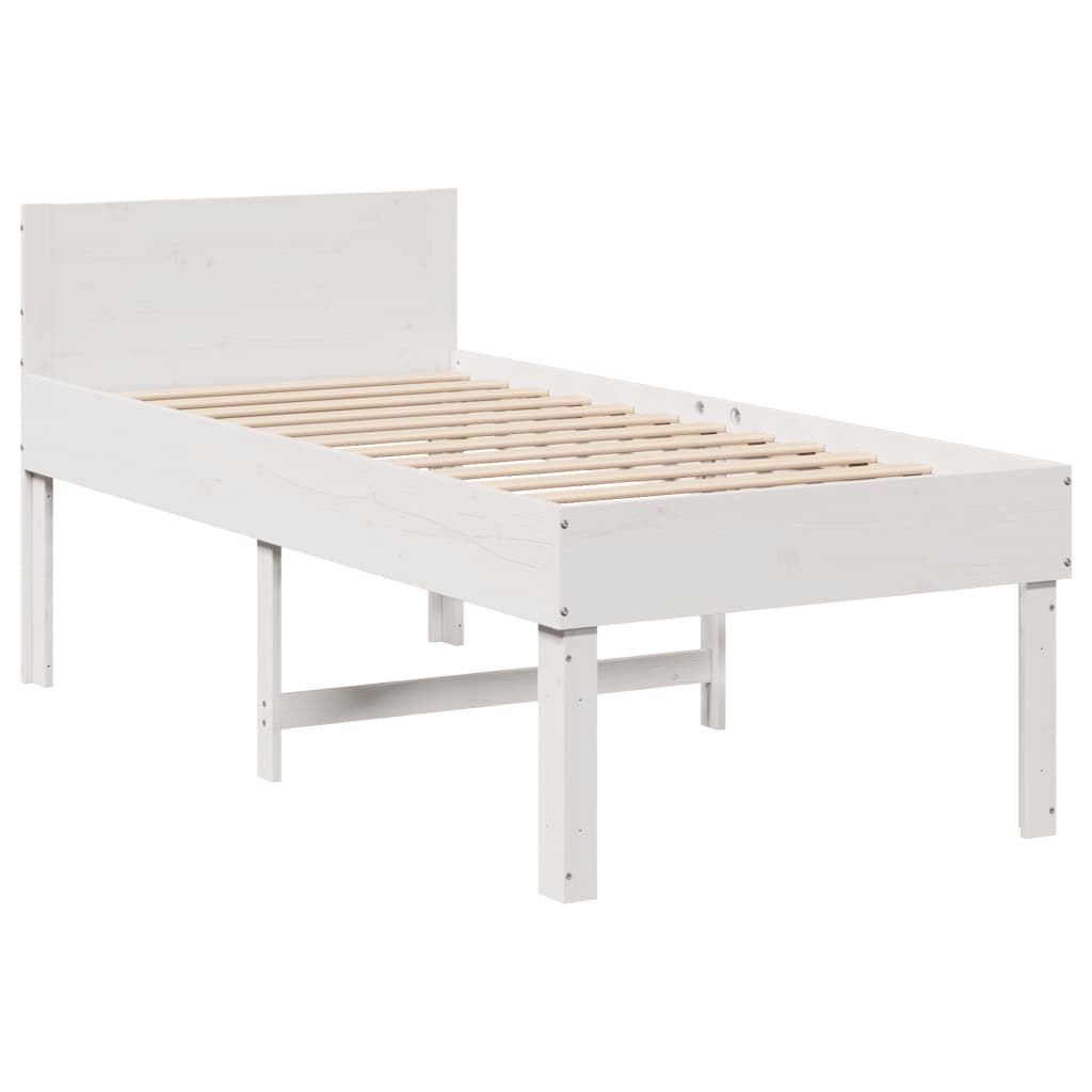 vidaXL Bed Frame without Mattress White 90x200 cm Solid Wood Pine
