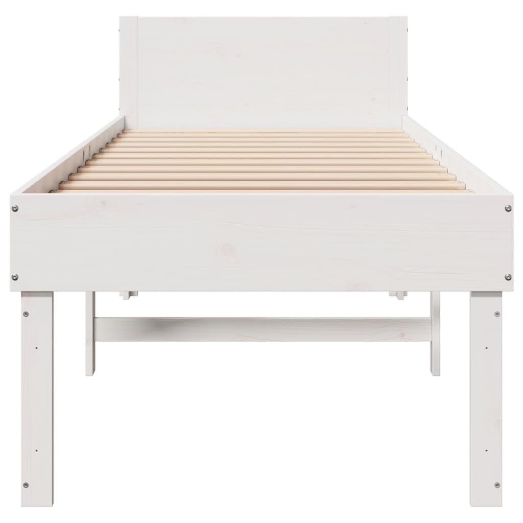 vidaXL Bed Frame without Mattress White 90x200 cm Solid Wood Pine