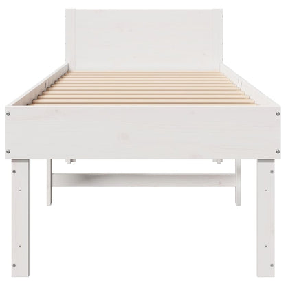 vidaXL Bed Frame without Mattress White 90x200 cm Solid Wood Pine
