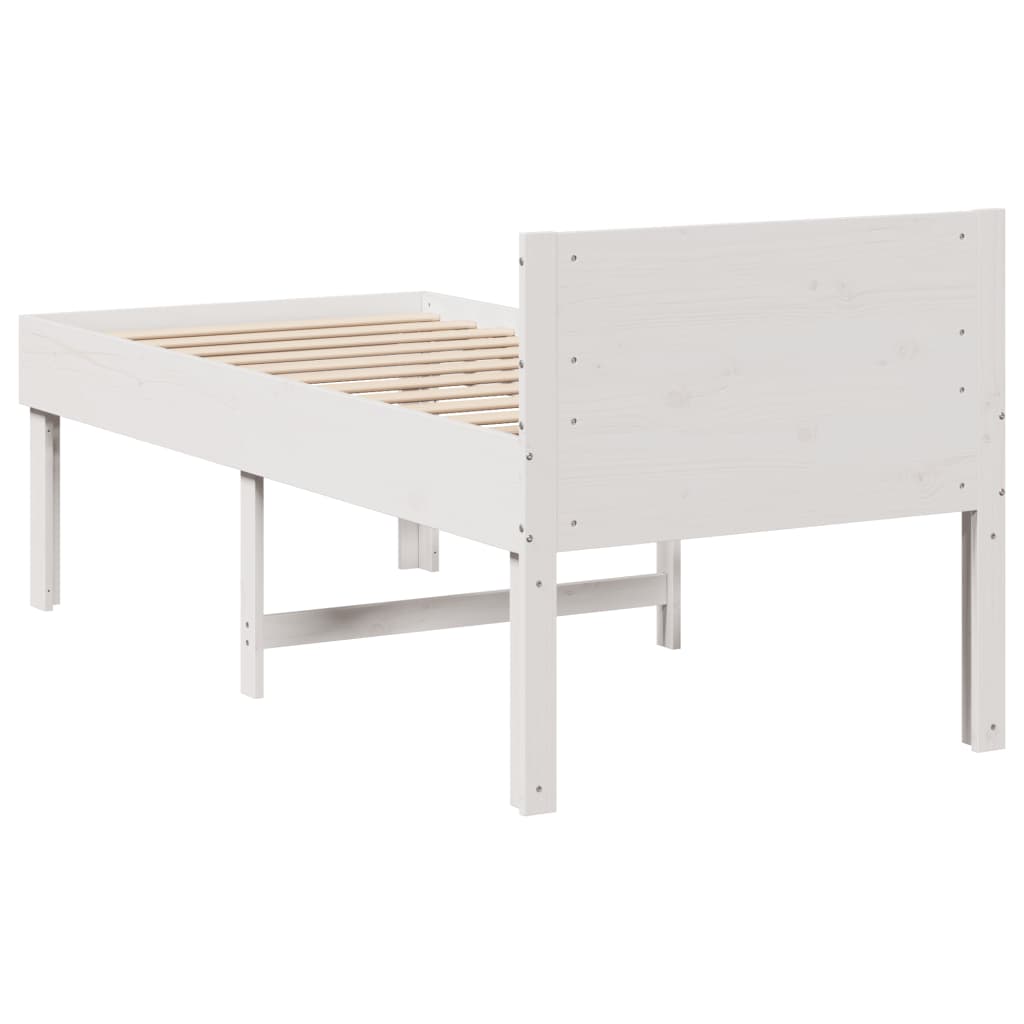 vidaXL Bed Frame without Mattress White 90x200 cm Solid Wood Pine