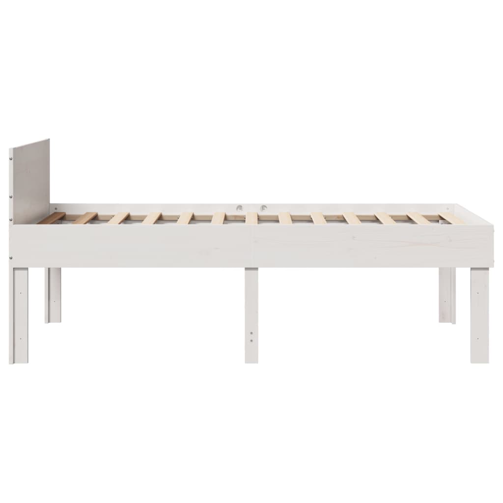 vidaXL Bed Frame without Mattress White 90x190 cm Single Solid Wood Pine