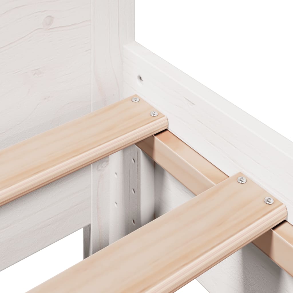 vidaXL Bed Frame without Mattress White 75x190 cm Small Single Solid Wood Pine