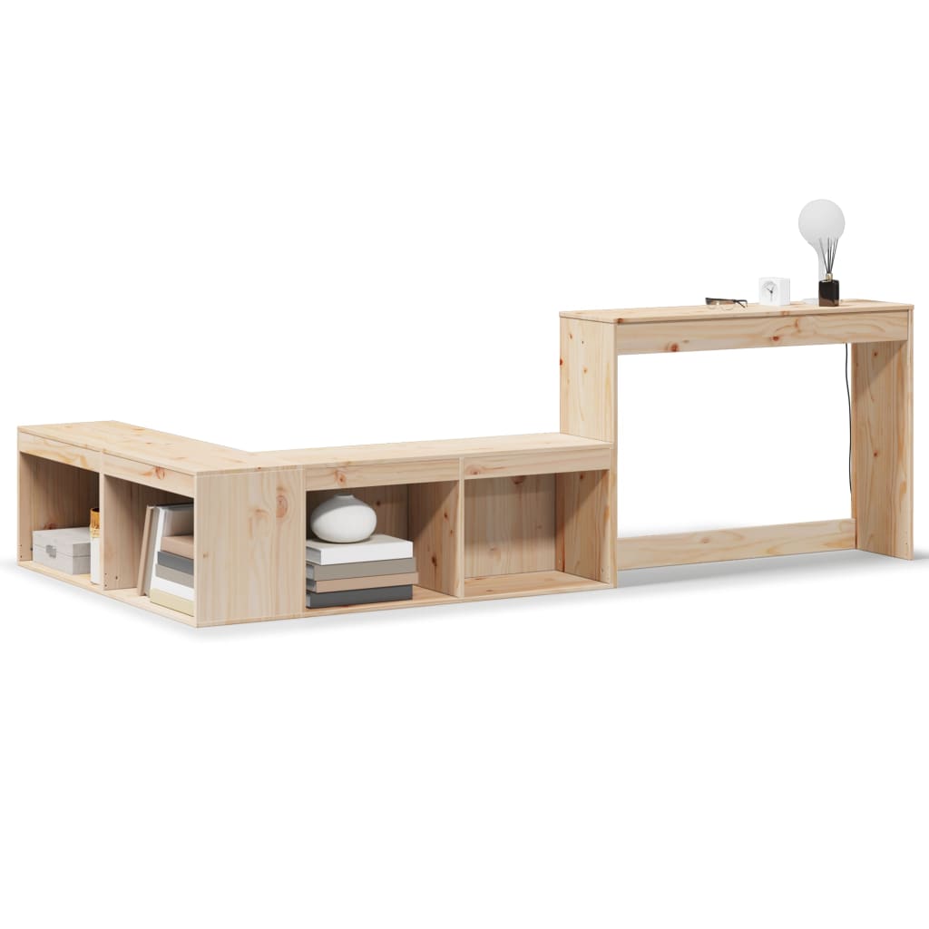 vidaXL Bedside Cabinet with Desk 232x122x75 cm Solid Wood Pine
