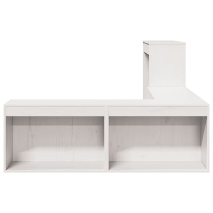 vidaXL Bedside Cabinet with Desk White 232x122x75 cm Solid Wood Pine