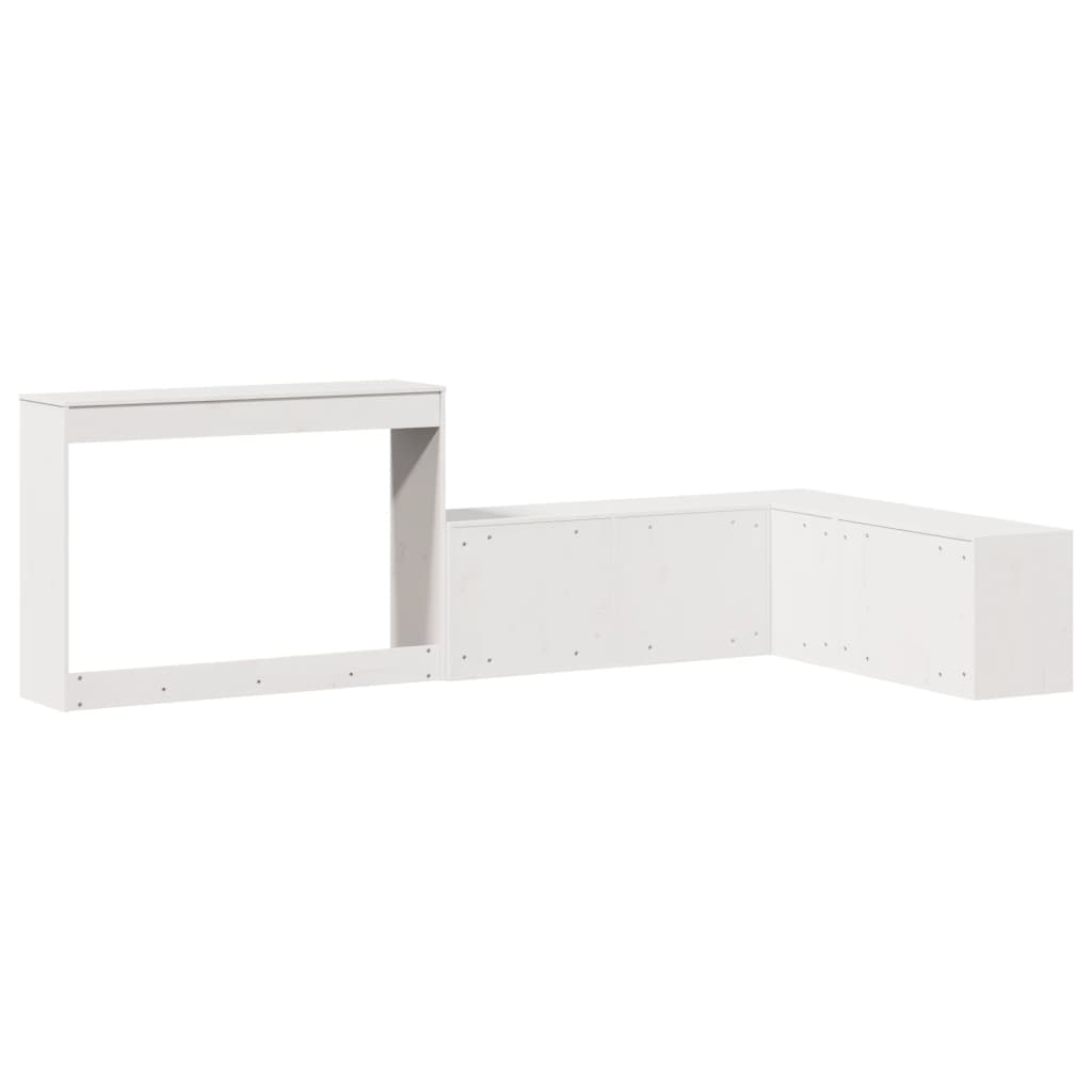 vidaXL Bedside Cabinet with Desk White 232x122x75 cm Solid Wood Pine