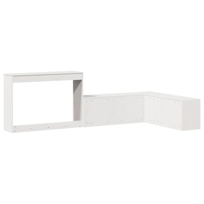 vidaXL Bedside Cabinet with Desk White 232x122x75 cm Solid Wood Pine