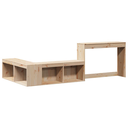 vidaXL Bedside Cabinet with Desk 222x107x75 cm Solid Wood Pine