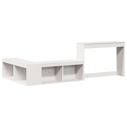 vidaXL Bedside Cabinet with Desk White 232x112x75 cm Solid Wood Pine