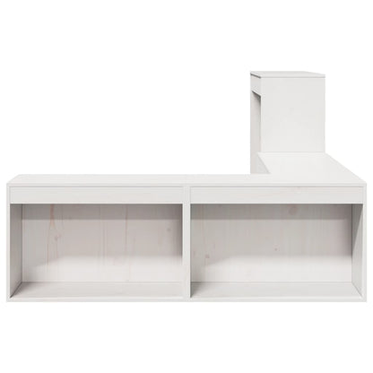 vidaXL Bedside Cabinet with Desk White 232x112x75 cm Solid Wood Pine