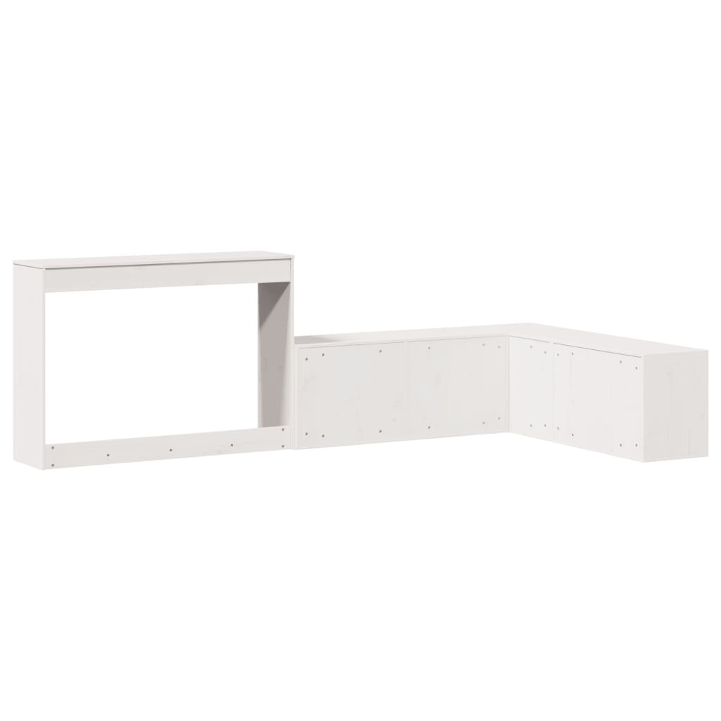 vidaXL Bedside Cabinet with Desk White 232x112x75 cm Solid Wood Pine