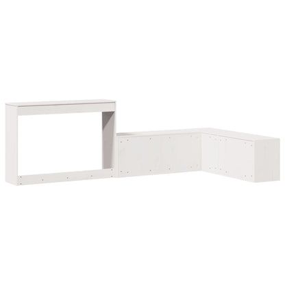 vidaXL Bedside Cabinet with Desk White 232x112x75 cm Solid Wood Pine