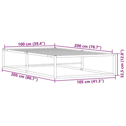 vidaXL Bed Frame without Mattress White 100x200 cm Metal