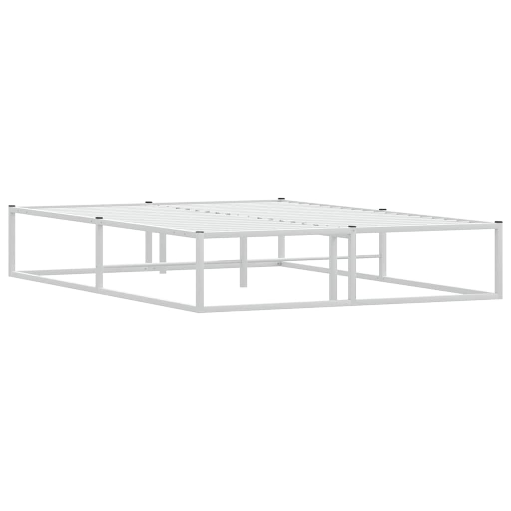 vidaXL Bed Frame without Mattress White 140x200 cm Metal