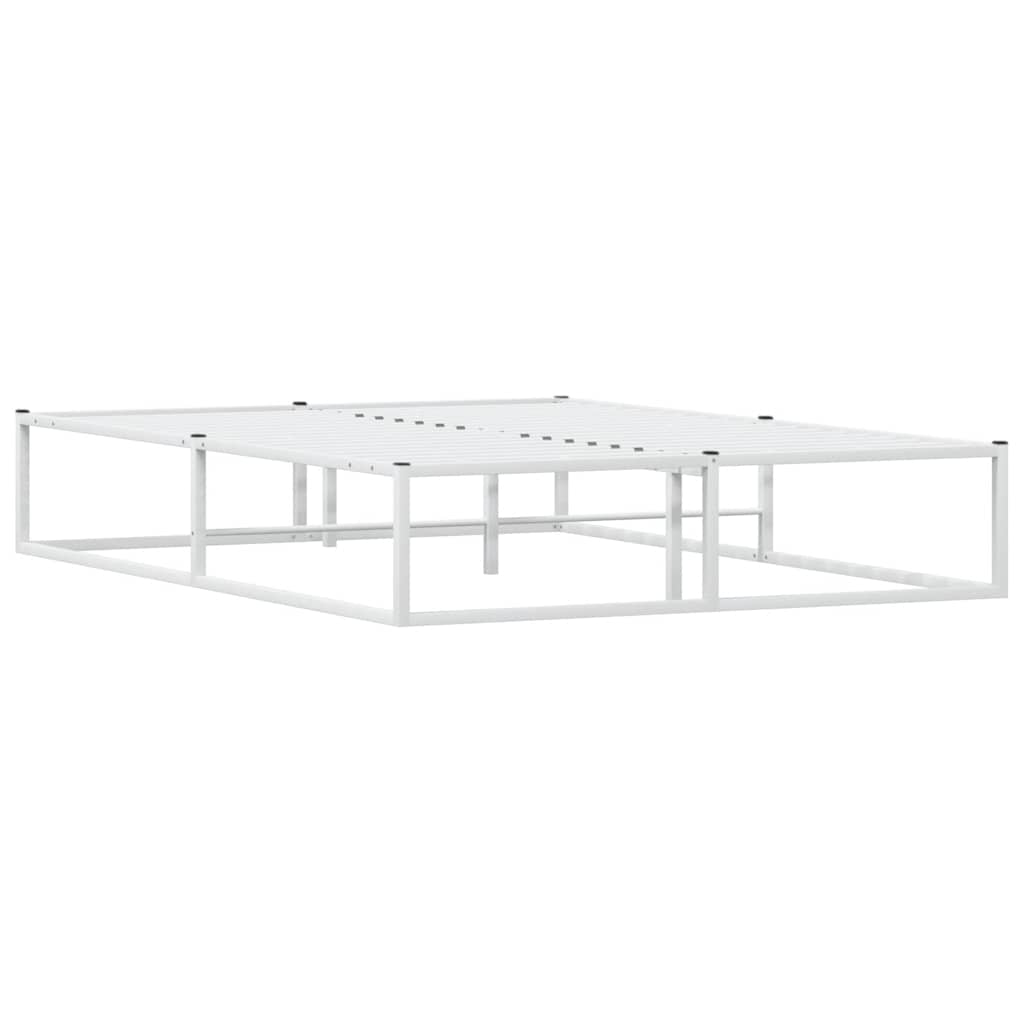 vidaXL Bed Frame without Mattress White 140x200 cm Metal