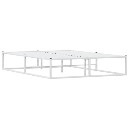 vidaXL Bed Frame without Mattress White 140x200 cm Metal