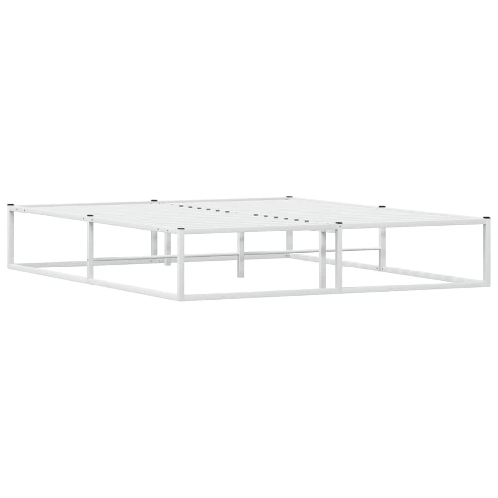 vidaXL Bed Frame without Mattress White 160x200 cm Metal
