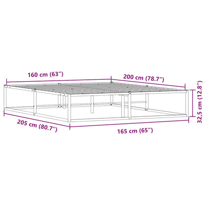 vidaXL Bed Frame without Mattress White 160x200 cm Metal