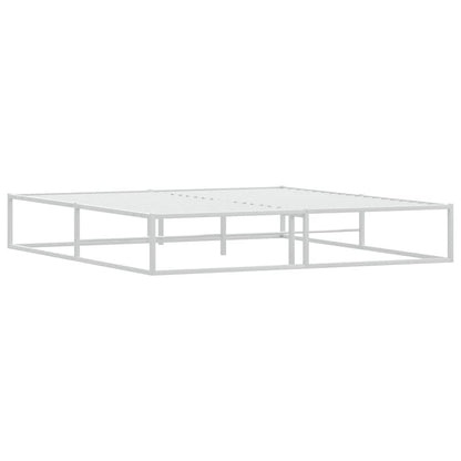 vidaXL Bed Frame without Mattress White 180x200 cm Super King Metal