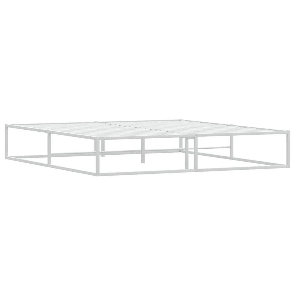 vidaXL Bed Frame without Mattress White 180x200 cm Super King Metal