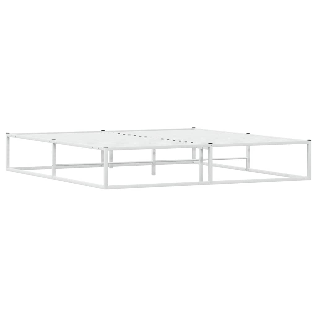 vidaXL Bed Frame without Mattress White 180x200 cm Super King Metal