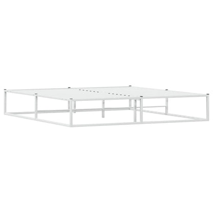vidaXL Bed Frame without Mattress White 180x200 cm Super King Metal
