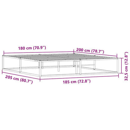 vidaXL Bed Frame without Mattress White 180x200 cm Super King Metal