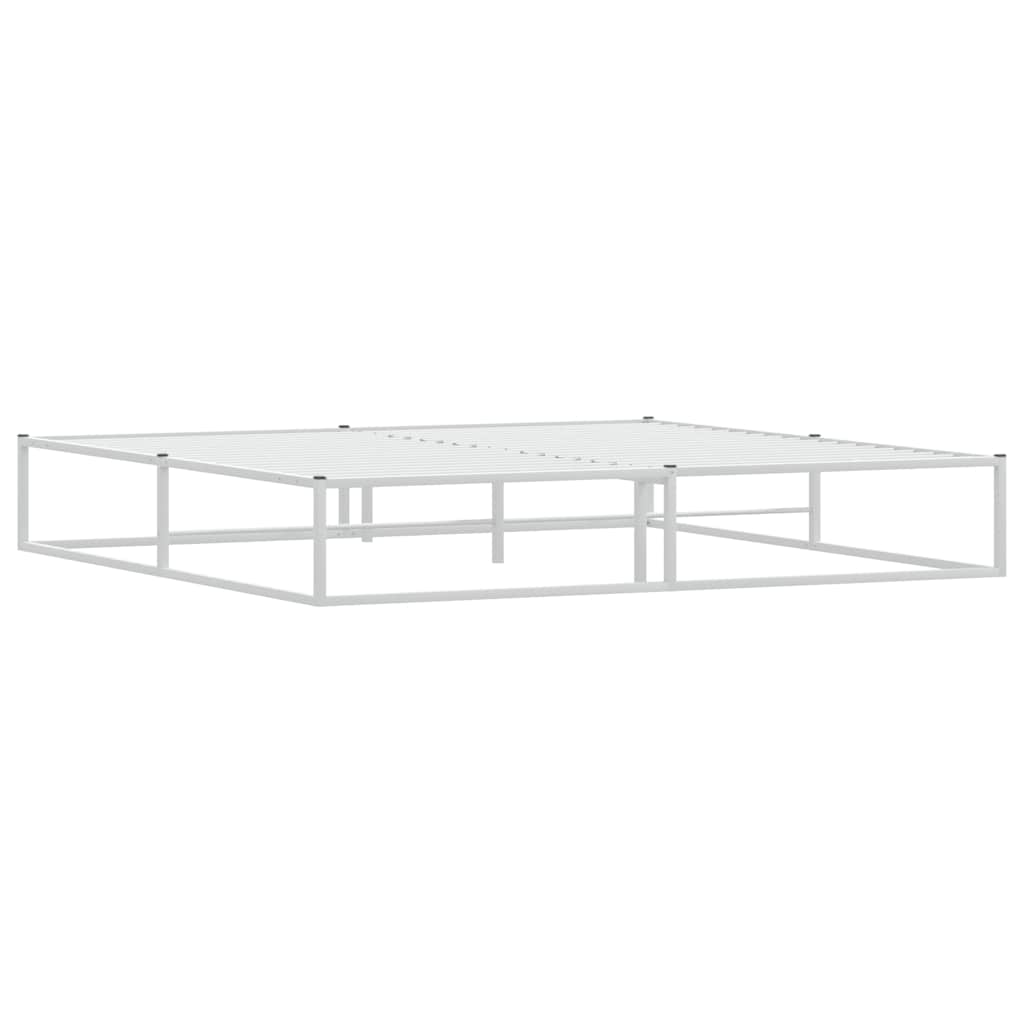 vidaXL Bed Frame without Mattress White 200x200 cm Metal