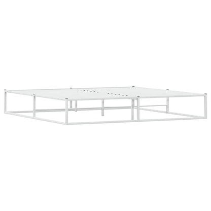 vidaXL Bed Frame without Mattress White 200x200 cm Metal