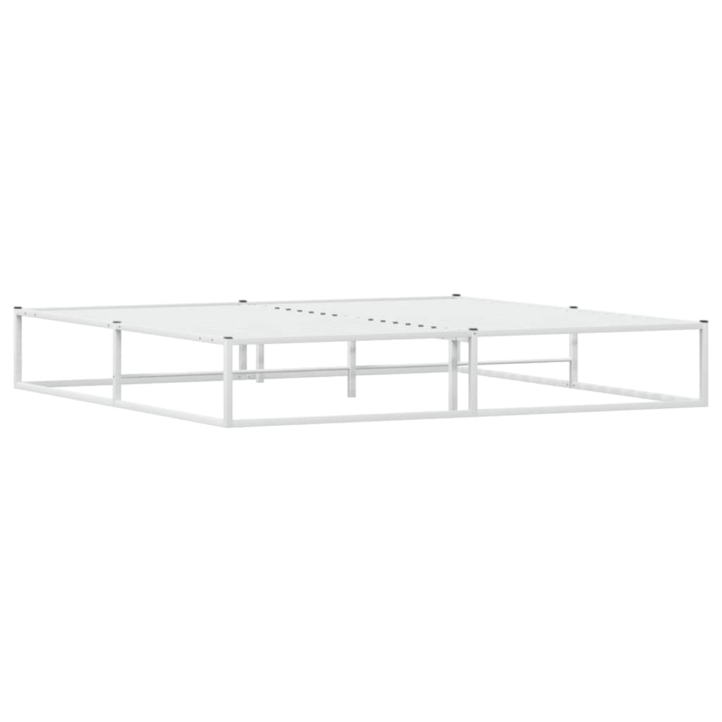 vidaXL Bed Frame without Mattress White 200x200 cm Metal