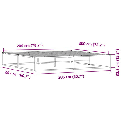 vidaXL Bed Frame without Mattress White 200x200 cm Metal