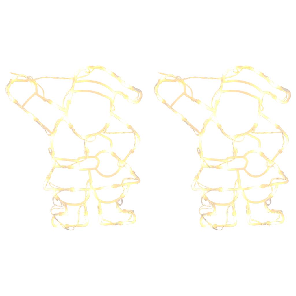 vidaXL Christmas Lights Santa Silhouette 2 pcs 35 LEDs Warm White