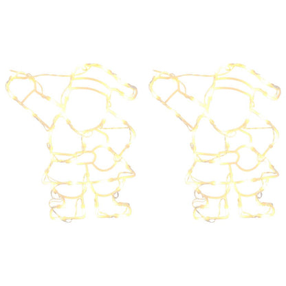 vidaXL Christmas Lights Santa Silhouette 2 pcs 35 LEDs Warm White