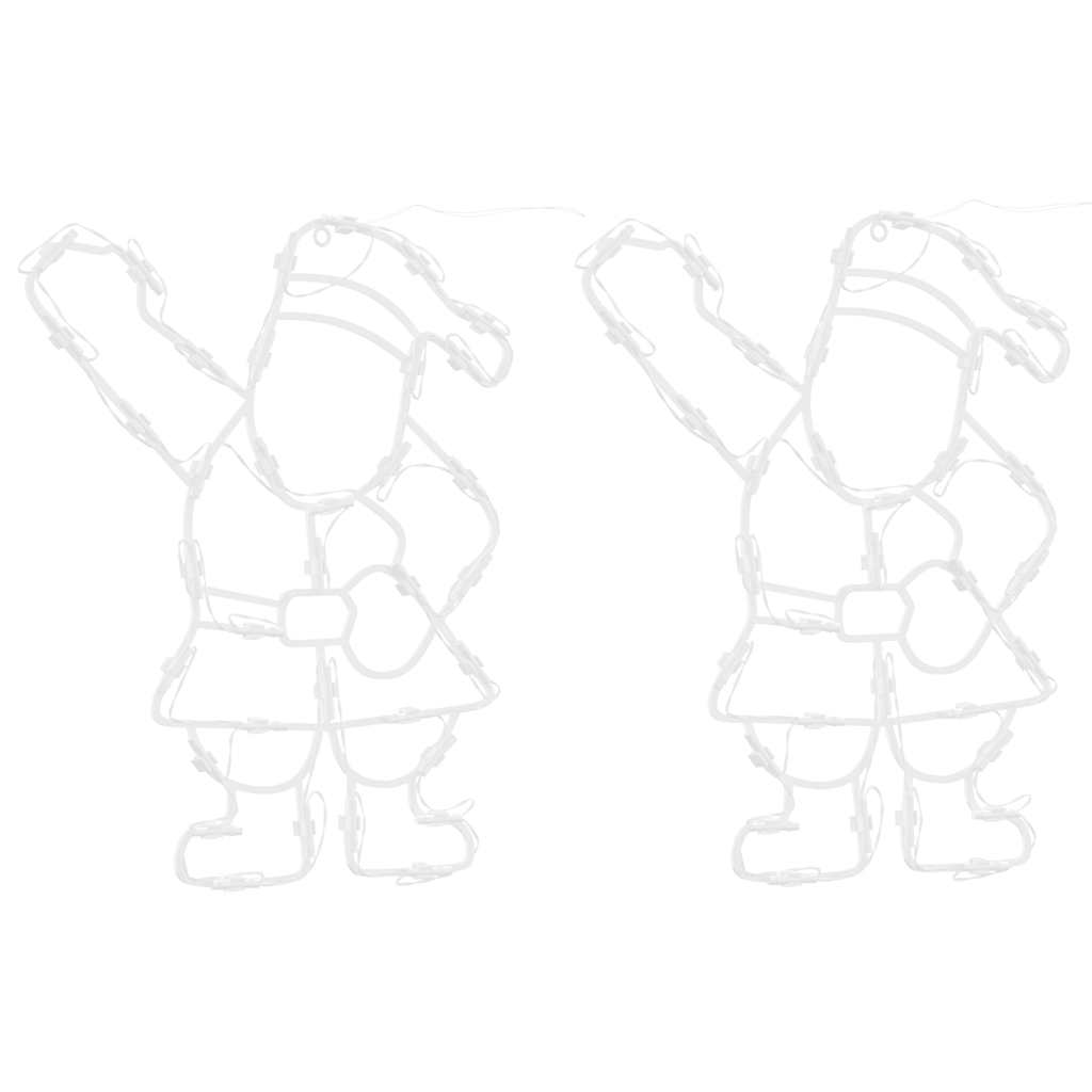 vidaXL Christmas Lights Santa Silhouette 2 pcs 35 LEDs Warm White