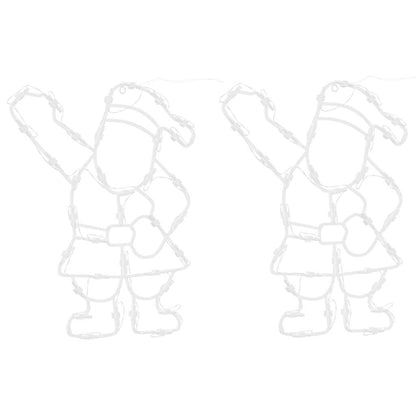 vidaXL Christmas Lights Santa Silhouette 2 pcs 35 LEDs Warm White
