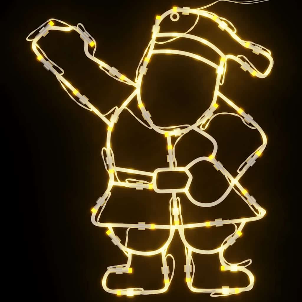 vidaXL Christmas Lights Santa Silhouette 2 pcs 35 LEDs Warm White