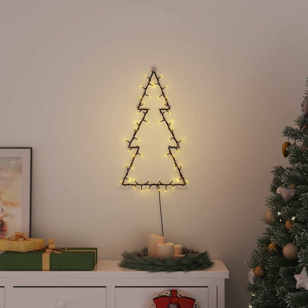 vidaXL Christmas Lights Christmas Tree Silhouette 80 LEDs Warm White