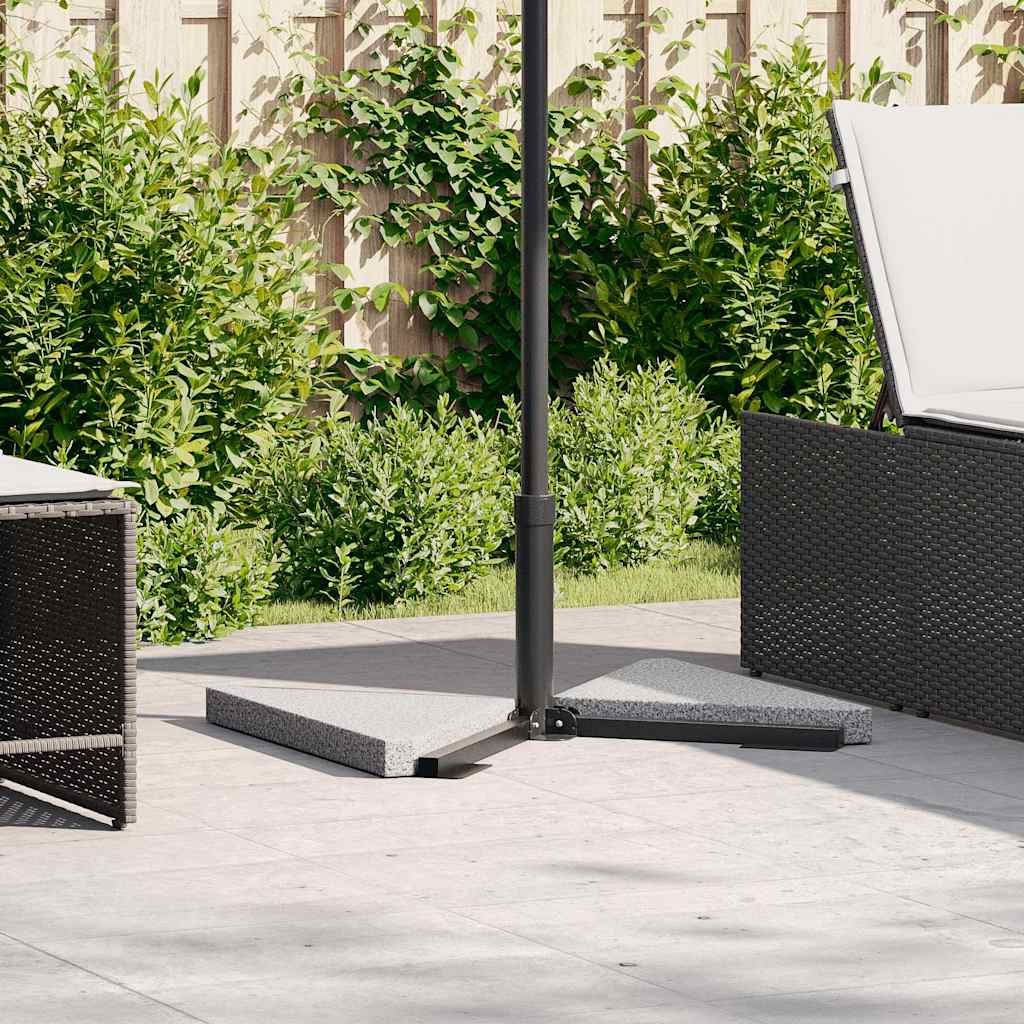 vidaXL Umbrella Weight Plates 2 pcs Grey Granite Triangular 14 kg
