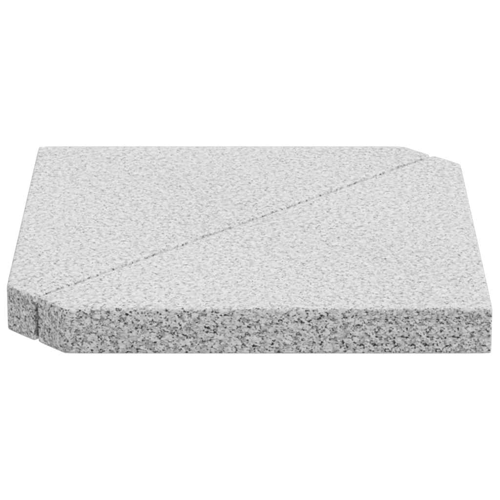 vidaXL Umbrella Weight Plates 2 pcs Grey Granite Triangular 14 kg