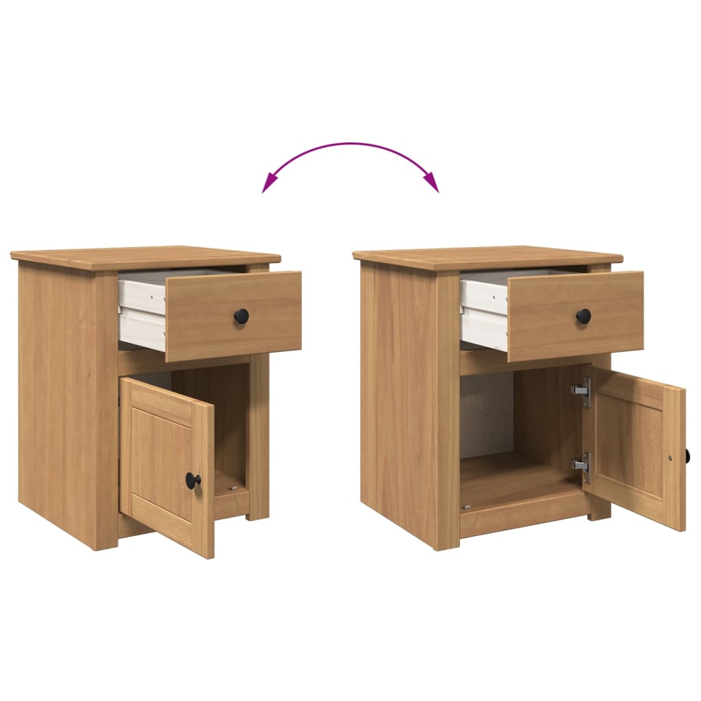 vidaXL Bedside Cabinet PANAMA 46x40x57 cm Solid Wood Pine