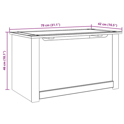 vidaXL Storage Chest with Lid PANAMA 79x42x46 cm Solid Wood Pine