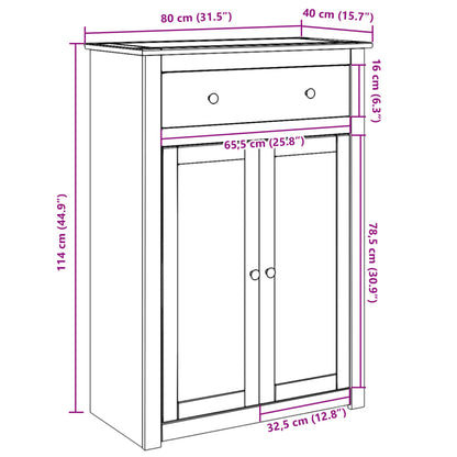 vidaXL Shoe Cabinet PANAMA 80x40x114 cm Solid Wood Pine