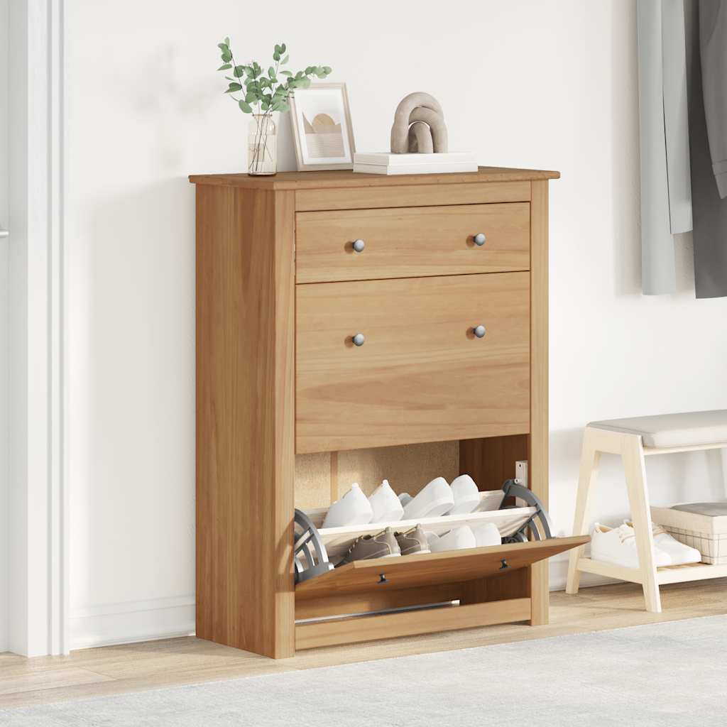 vidaXL Shoe Cabinet PANAMA 80x35x105 cm Solid Wood Pine
