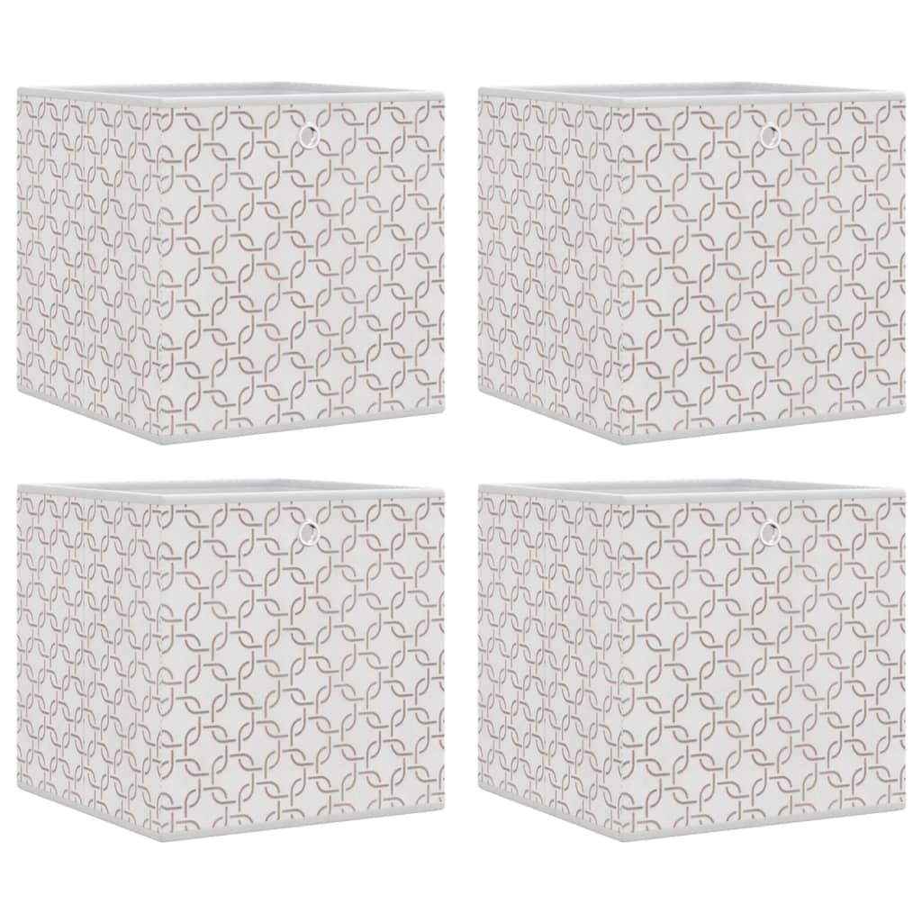 vidaXL Foldable Storage Boxes 4 pcs Cream 32x32x32 cm Non-woven Fabric