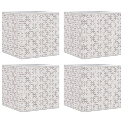 vidaXL Foldable Storage Boxes 4 pcs Cream 32x32x32 cm Non-woven Fabric