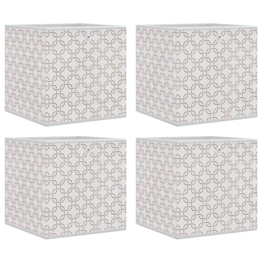 vidaXL Foldable Storage Boxes 4 pcs Cream 32x32x32 cm Non-woven Fabric