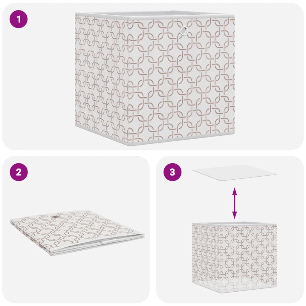 vidaXL Foldable Storage Boxes 4 pcs Cream 32x32x32 cm Non-woven Fabric