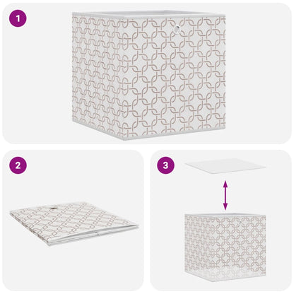 vidaXL Foldable Storage Boxes 4 pcs Cream 32x32x32 cm Non-woven Fabric