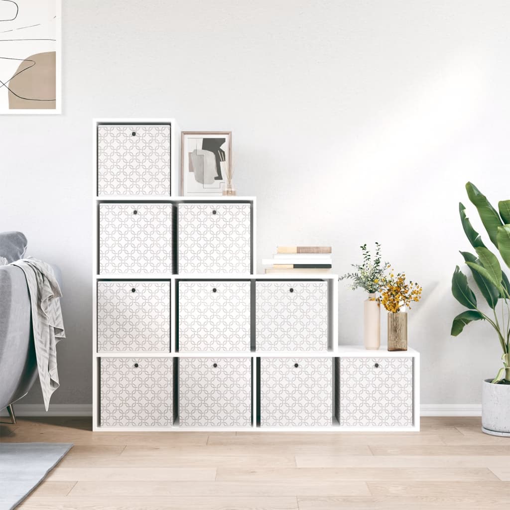 vidaXL Foldable Storage Boxes 10 pcs Cream 32x32x32 cm Non-woven Fabric