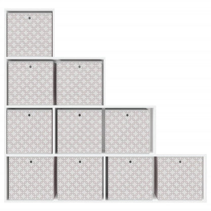 vidaXL Foldable Storage Boxes 10 pcs Cream 32x32x32 cm Non-woven Fabric